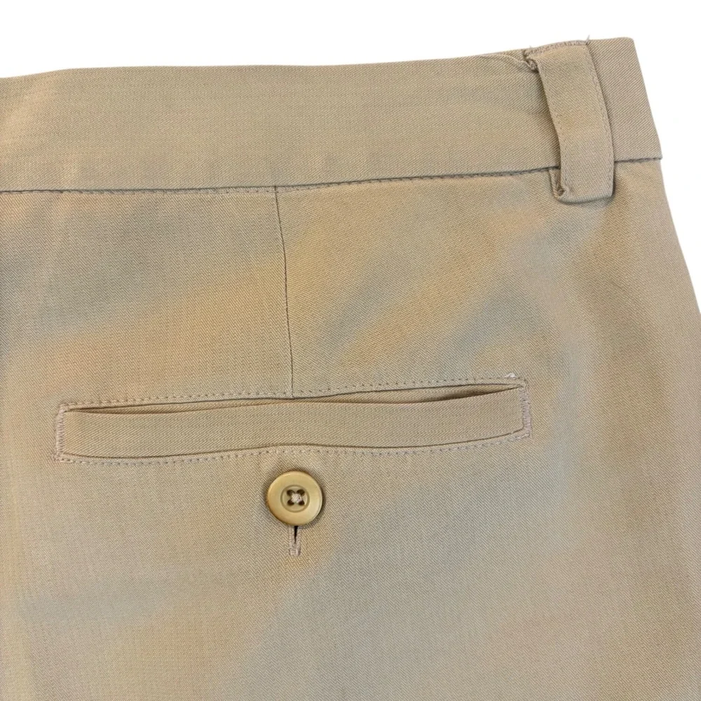 Vintage Tommy Bahama Mens 100% Silk Pleated Dress Shorts Tan Khaki 34x8.5